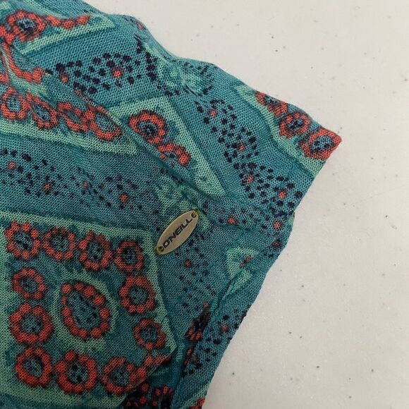 O’ NEILL teal boho‎ open front kimono beach cover up size XS - S paisley green - Picture 9 of 9